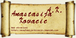 Anastasija Kovačić vizit kartica
